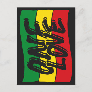 Carte Postale One Love Drapeau Reggae Rasta