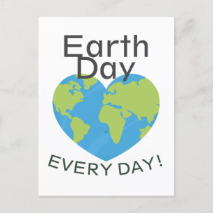 Carte Postale One Love One Earth, Jour des terres, Save Our Plan