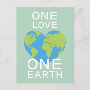 Carte Postale One Love One Earth, Jour des terres, Save Our Plan