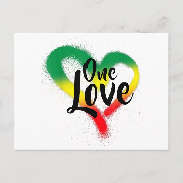 Carte Postale One Love One Heart Reggae Vibes (Devant)