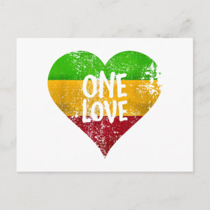 Carte Postale One Love Rastafari T-Shirt Jamaïque Retro Vintage 