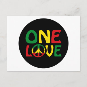 Carte Postale One Love, Reggae design