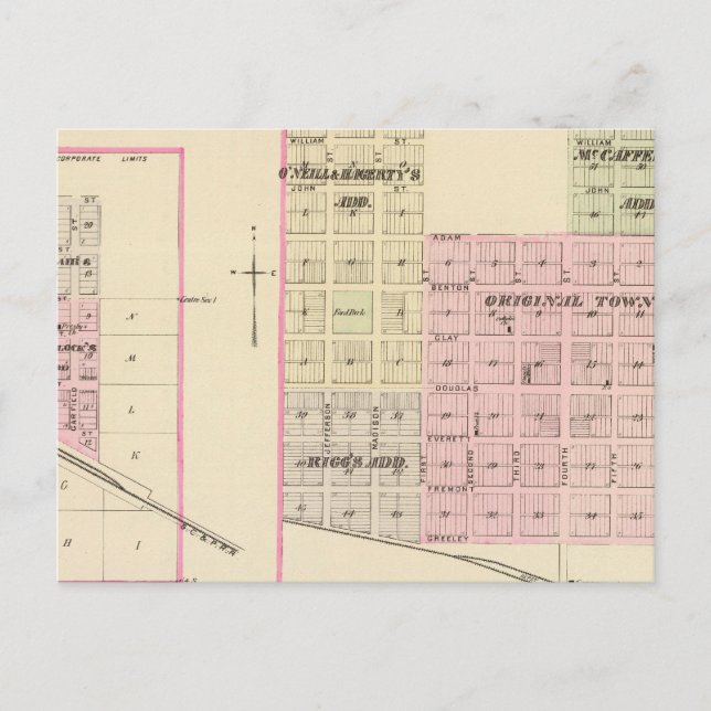 Carte Postale O'Neill et Stuart, Nebraska (Devant)