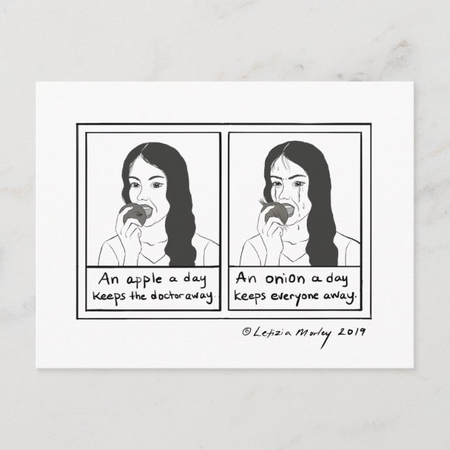 Carte Postale Onion a day empêche tout le monde de dessiner de l (Devant)