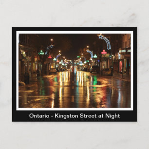 Carte Postale Ontario, rue Kingston à la nuit
