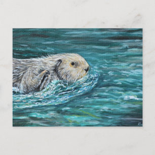 Carte Postale Ooh Goody Lunchtime Sea Otter Peinture