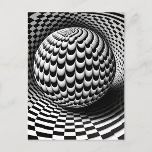 Carte Postale Op Art Noir Et Blanc