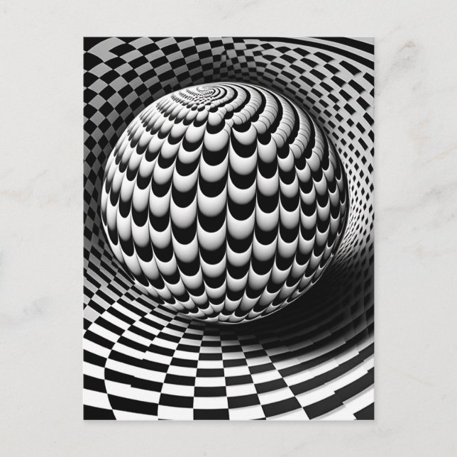 Carte Postale Op Art Noir Et Blanc (Devant)