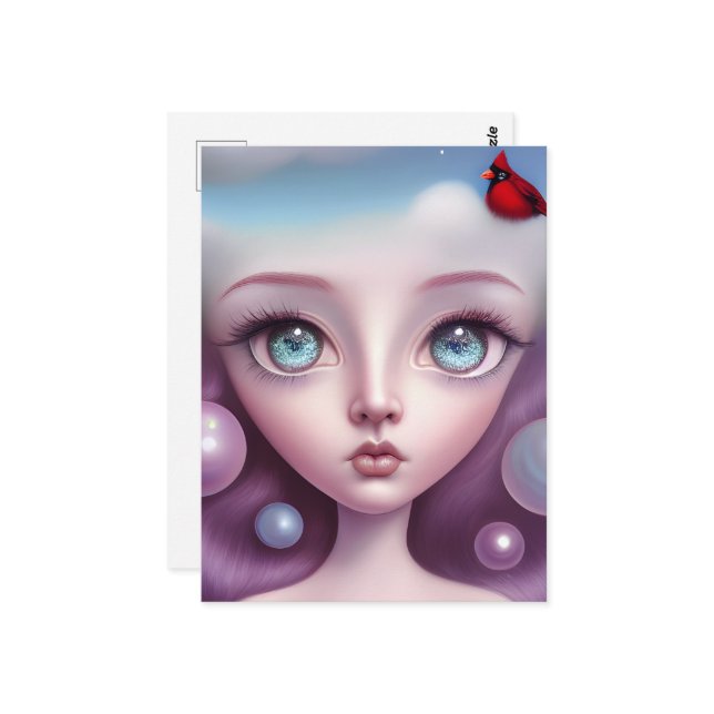 Carte Postale Opal Eyes Cardinal Girl (Devant/Arrière en situation)