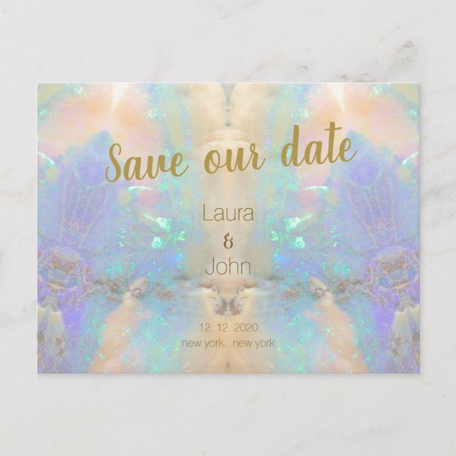 Carte Postale Opal Quartz Gem Enregistrer Le Faire-part de maria (Devant)