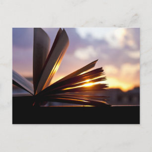 Carte Postale Open Book and Sunset Photographe