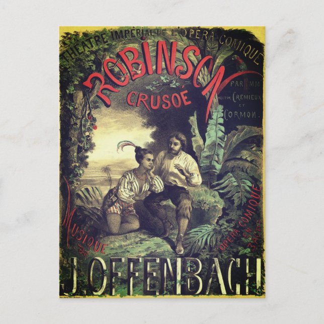 Carte Postale Opéra de Robinson Crusoé poster vintage (Devant)