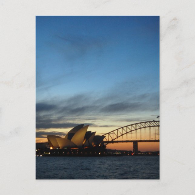 Carte Postale Opéra de Sydney à la tombée de la nuit (Devant)