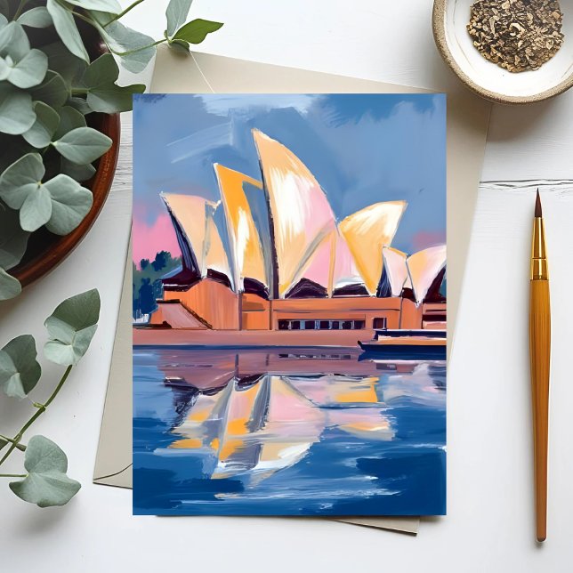 Carte Postale Opéra de Sydney Australie Aquarelle (Créateur téléchargé)