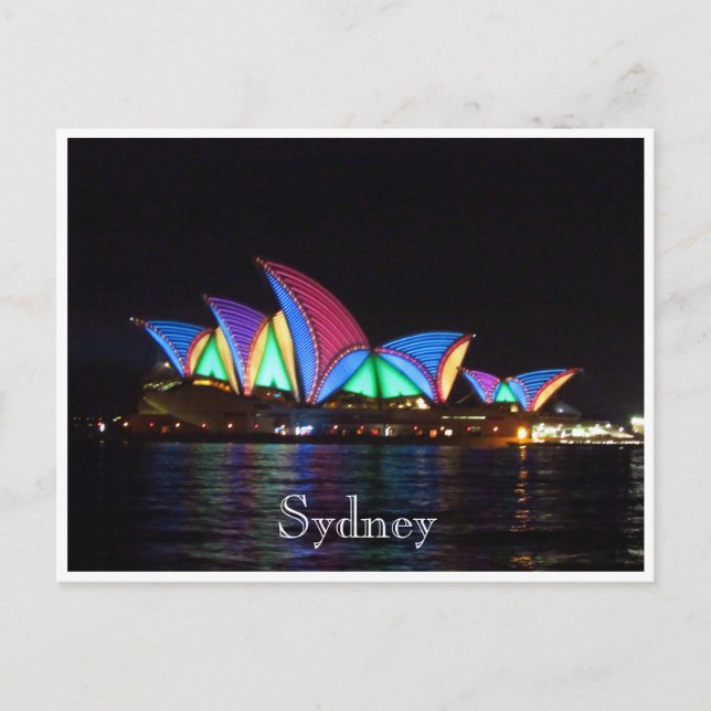 Carte Postale opéra de sydney lumières (Devant)
