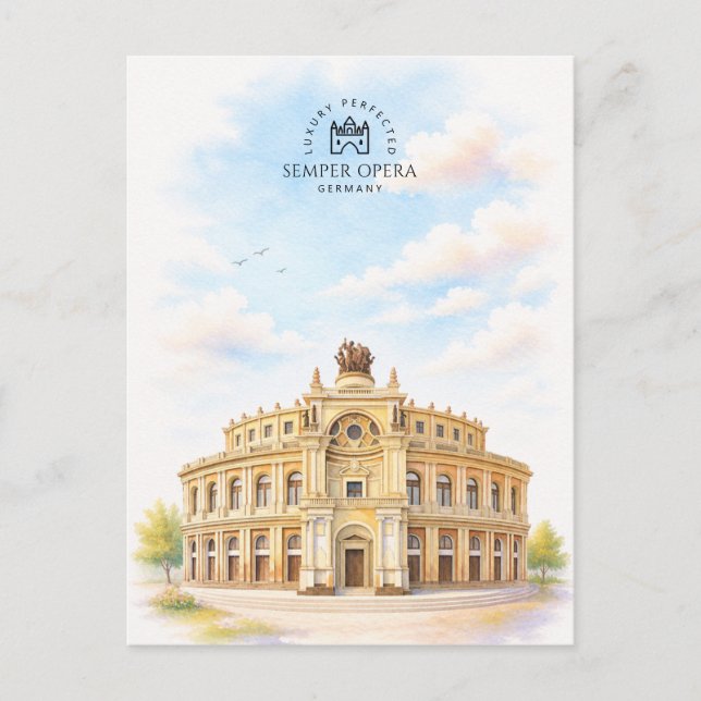 Carte Postale Opéra Semper Allemagne | Monument Historique Emblé (Devant)