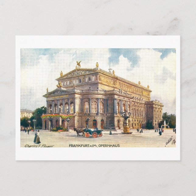 Carte Postale Opéra vintage à Francfort, Allemagne (Devant)