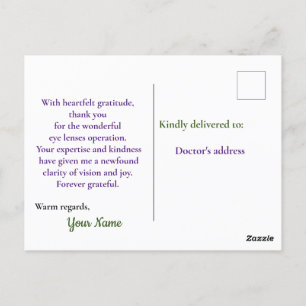 Carte Postale opération de lentilles oculaires merveilleuse