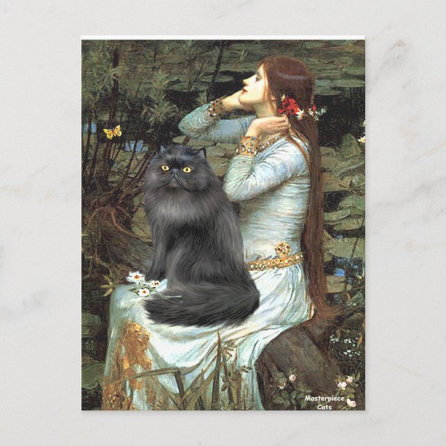 Carte Postale Ophelia - chat persan noir (Devant)