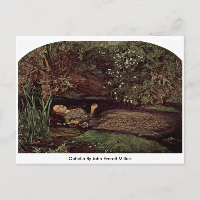 Carte Postale Ophelia Par John Everett Millais (Devant)