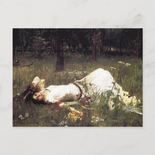 Carte Postale Ophélie allongée dans la prairie (Devant)