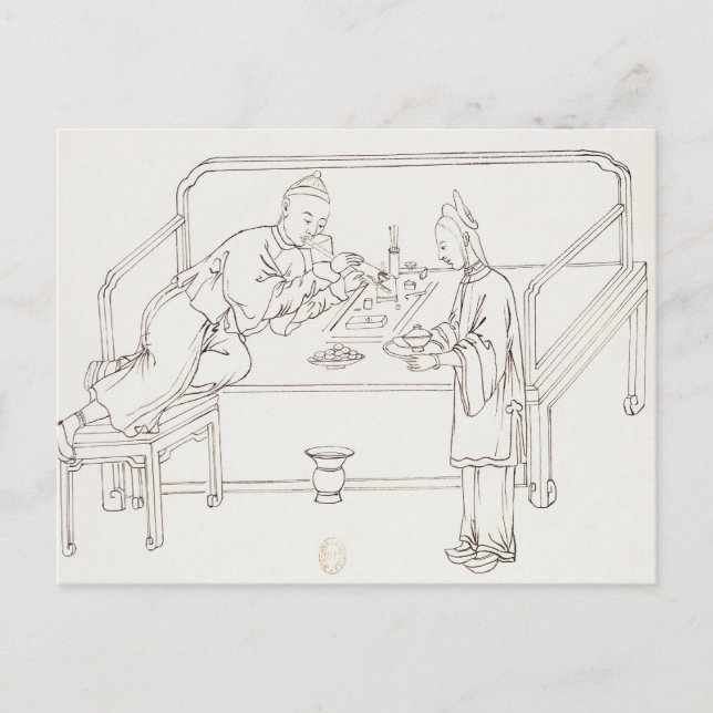 Carte Postale Opium fumant (Devant)