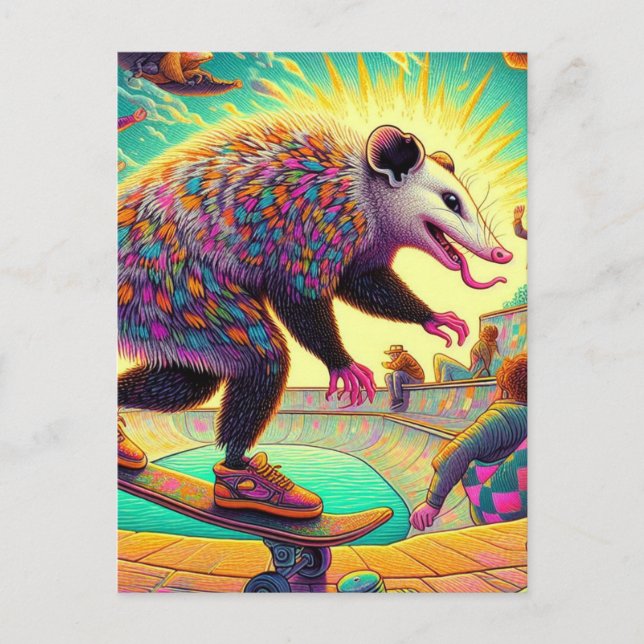 Carte postale Opossum Surreal Adorable (Devant)