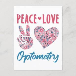 Carte Postale Optométriste de Peace Love