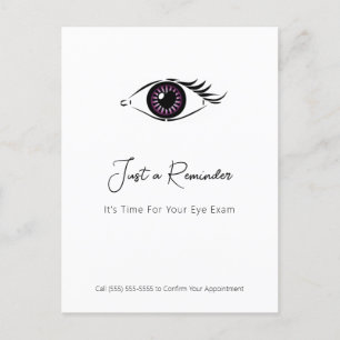 Carte Postale Optométriste professionnel Purple Heart Eye Rappel