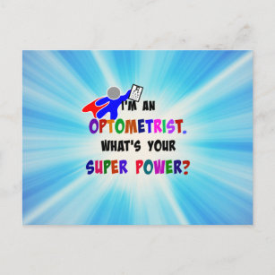 Carte Postale Optométriste Superhero conception personnalisée