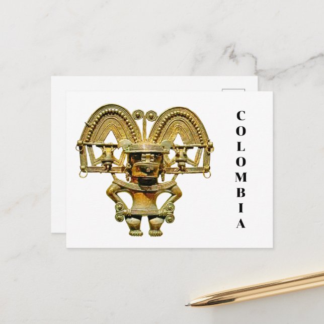 Carte Postale Or de Bogota (Devant/Arrière en situation)