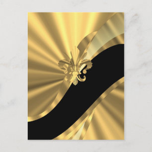 Carte Postale Or et fleur de lys noir