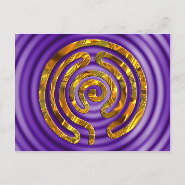 Carte Postale OR Labyrinthe | ondulations violettes (Devant)