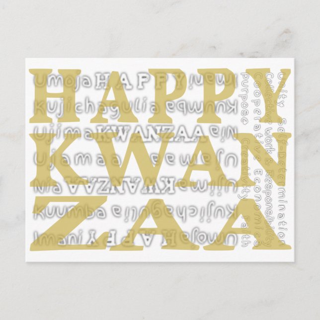 Carte Postale Or Moderne Joyeux Kwanzaa (Devant)