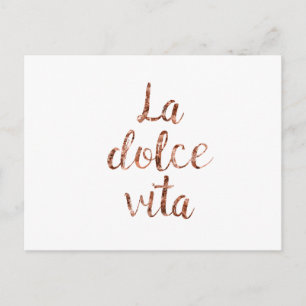 Carte Postale Or rose La Dolce Vita
