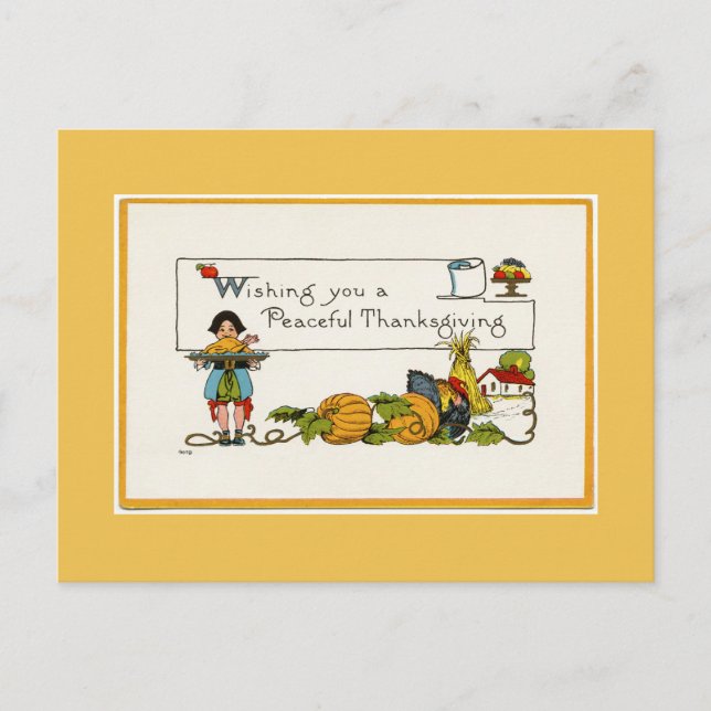 Carte postale or Thanksgiving paisible (Devant)