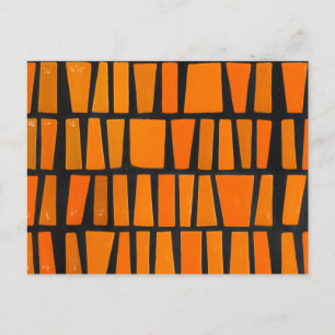 Carte Postale Orange and black african tribal pattern