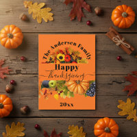 Orange Automne Harvest Famille Salutation Thanksgi