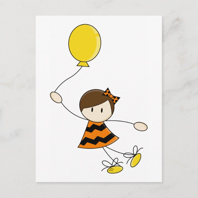 Carte postale Orange Balloon Girl (Devant)