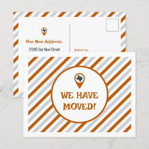 Carte Postale Orange Brûlé Nous Avons Déménagé