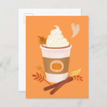 Carte postale orange citrouille Spice Latte