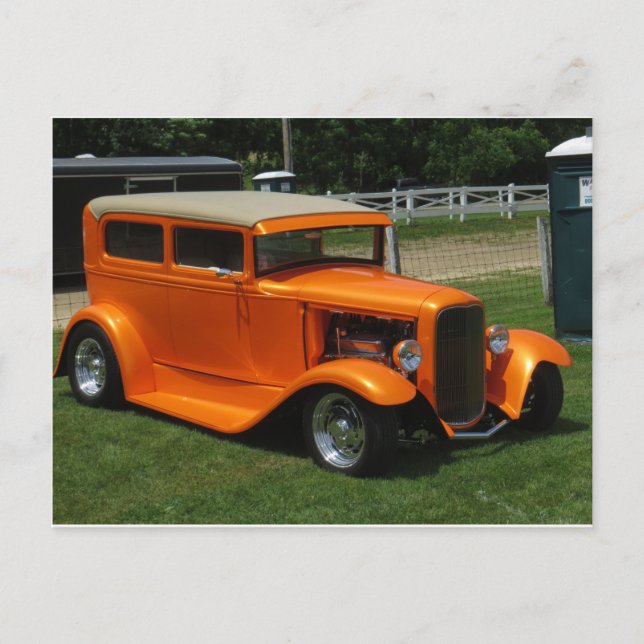 Carte Postale Orange Classic Car (Devant)