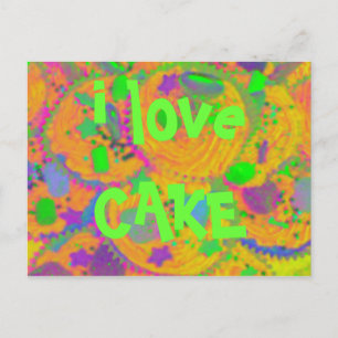 Carte postale Orange Cupcakes 'i love CAKE'