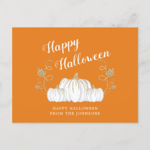 Carte Postale Orange Cute Citrouille Happy Halloween