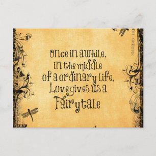 Carte Postale Orange d'antiquité vintage avec citation d'amour