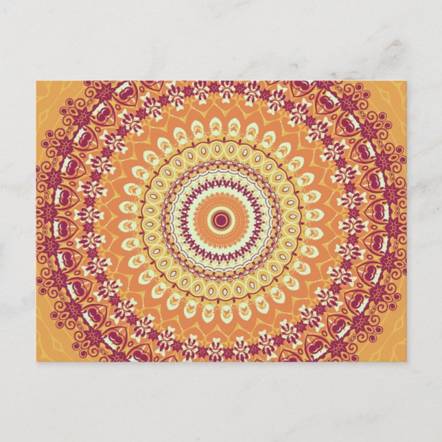 Carte Postale Orange Elegance Mandala Kaleidoscope (Devant)