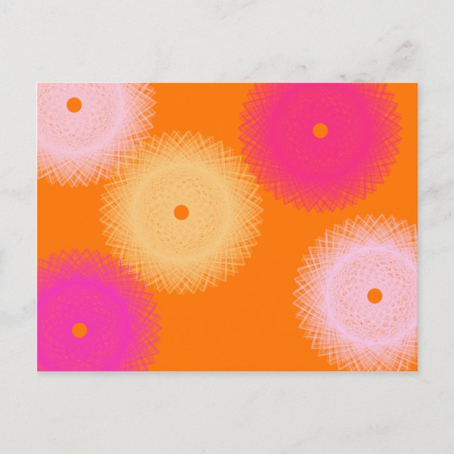 Carte Postale orange et rose pop couleur (Devant)