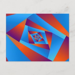 Carte postale orange et spirale bleue
