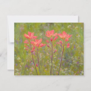 Carte Postale Orange Fleur sauvage Pinceau Indien Floral