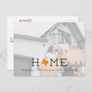 Carte postale Orange HOME Texas Moving Faire-part